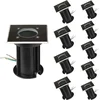 Image de IP65 vierkante LED Downlight voor GU10 lamp (Set van 10) - Edelstaal - Pack de 10 - SILUMEN