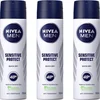 Image de NIvea Men Sensitive 48H Deo Spray 0% Alcohol - Voordeelverpakking 3 x 150 ml
