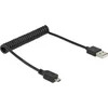 Image de USB Micro B naar USB-A spiraalkabel - USB2.0 - tot 2A / zwart - 1 meter