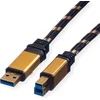 Image de ROLINE GOLD USB 3.2 Gen 1 kabel, type A-B, 0,8 m