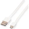 Image de ROLINE USB 2.0 Kabel, USB A Male - Micro USB B Male, wit, 1 m