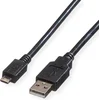 Image de ROLINE USB 2.0 Kabel, USB A Male - Micro USB B Male, zwart, 1,8 m