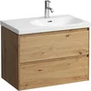 Image de Laufen Lani - Wastafelonderkast, 74x45x52 cm, 2 laden, eiken H4035821122671