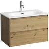 Image de Laufen Lani wastafel pack slim m/meubel 80cm 2 lades wild oak