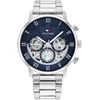 Image de Tommy Hilfiger TH1710569 Legend Heren Horloge - Mineraalglas - Staal - Zilverkleurig - 44 mm breed - Quartz - Vouw/Vlindersluiting - 5 ATM (douchen)