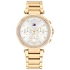 Image de Tommy Hilfiger TH1782703 EMILY Dames Horloge - Mineraalglas - Staal - Goudkleurig - 38 mm breed - Quartz - Vouw/Vlindersluiting - 5 ATM (douchen)