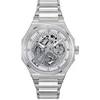 Image de HUGO HU1530377 #GRAIL SKELETON Heren Horloge - Mineraalglas - Staal - Zilverkleurig - 44 mm breed - Quartz - Vouw/Vlindersluiting - 5 ATM (douchen)