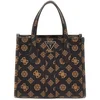 Image de GUESS Handtas Schoudertas Silvana 2 Compartment Mini Tote Mocha Logo Donkerbruin