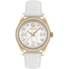 Image de Philipp Plein Queen PWCDA0324 Horloge - Leer - Wit - Ø 38 mm