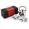 Image de Alessi Cha Theeketel met 2 Theekoppen en Schotels - 900 ml - RVS - Porselein - Inductie