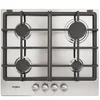 Image de gaskookplaat 58cm 4 branders 7800w RVS - whirlpool - TGML660IX
