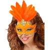 Image de WIDMANN - Oranje masker met veren voor dames