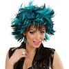 Image de Coupe ravage pruik zwart met blauw