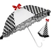 Image de "Zwart met wit geblokte parasol - Verkleedattribuut - One size"