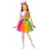 Image de Eenhoorn Kostuum | Eenhoorn Regenboog | Meisje | Maat 140 | Carnaval kostuum | Verkleedkleding