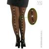 Image de Halloween visnetpanty zwart met 22 nep bergkristal stenen