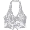 Image de Glittervest zilver vrouw - Maatkeuze: Maat XL