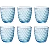 Image de Gerimport Waterglazen / drinkglazen Lively Blue - 6x stuks - blauw - 290 ml
