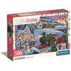 Image de Clementoni   Puzzel   500 Stukjes   Kersttrein - Kersttafereel   Puzzel Voor Volwassenen