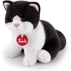 Image de Trudi - Classic Knuffel Poes Kat Brad 22 cm - Handgemaakt in Italie - Hoge kwaliteit pluche knuffel - Knuffeldier voor jongens en meisjes - Wit Zwart - 16x19x22 cm maat S