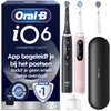 Image de Oral-B iO 6 Elektrische Tandenborstel Dubbelpak - Zwart en Roze - 3 Opzetborstels - Premium Reisetui