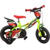 Image de Dino Raptor - Kinderfiets 12 Inch - van 2-4 Jaar - met Zijwieltjes - Jongensfiets Lichtgeel