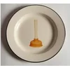Image de 2ST Emaille borden van Seletti met ontstopper 'Toiletpaper' plate