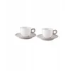 Image de Guzzini Espresso Kopjes met Schotels (2 stuks) - Wit/Beige Porselein
