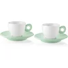 Image de Set van 2 Mokken met Schotels - Mauve Groen - 50cc