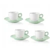 Image de Set van 4 Porseleinen Espressokopjes met Schoteltjes - 50 ml
