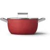 Image de SMEG Kookpan met deksel Rood Mat - ø 26 cm / 7.7 Liter