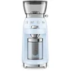 Image de SMEG CGF03PBEU Elektrische Koffiemolen - Koffiebonenmaler - 30 Maalstanden - RVS Kegelmaalwerk - Voor Espresso, Filterkoffie & French Press - 240g Bonenreservoir - '50s Style - Pastelblauw