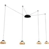 Image de Arabella LED-hangende kroonluchter in metaal en amberkleurig geblazen glas 3547-49-125 Fabas Luce