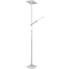 Image de Ideaal - Witte LED metalen vloerlamp H.180 cm Fabas Luce - 2 lampen van 40W en 8W met geïntegreerde LED 3000K