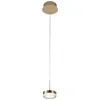 Image de Dunk - Enkele hanglamp in satijnen messing van Fabas Luce - 8W dimbare LED, modern design