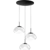 Image de Brena - Fabas Luce 3-lichts ronde hanglamp - 30W dimbare LED - Transparante ronde plafondrozet d.35cm