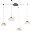 Image de Brena - Cognac 4-lichts decentrale hanglamp - Fabas Luce - 40W dimbare LED - Decentrale montage