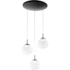 Image de Ariel - Fabas Luce 3-lichts ronde hanglamp - 21W dimbare LED - Transparante ronde plafondrozet d.35cm