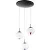 Image de Ariel - 3-lichts ronde hanglamp met Fabas Luce vormen - 21W dimbare LED - Transparante ronde plafondrozet d.35cm