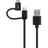 Image de Celly USB-A naar Micro USB en USB-C Kabel - Voor smartphone en tablet   Opladen & synchroniseren - 1 meter - Zwart