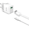 Image de Celly Thuislader USB-A & USB-A naar USB-C kabel   1 Meter - 2.4A - Wit