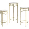 Image de Tv-meubel Tv Holder Gold Set Of 3 Pcs Ø 33×70 cm