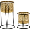 Image de Metalen hoesjes voor standaards, open bloemenpatroon, 2 stuks.