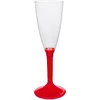 Image de Champagneglas op losse rode voet 120ml herbruikbaar (20 stuks) USE & REUSE
