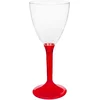 Image de Wijnglas op losse rode voet 180ml herbruikbaar (20 stuks) USE & REUSE