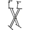 Image de QUIKLOK T22 Dubbele X Keyboardstandaard   2 Lagen, Staal, Verstelbaar, max. 81 kg
