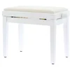 Image de QUIKLOK PB010WHS Piano Bank   Verstelbaar 480-570 mm, Fluwelen Zitting, Mat Wit