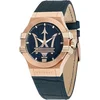 Image de Maserati Potenza Horloge - Maserati heren horloge - Blauw - diameter 42 mm - Rose Gold toned Stainless Steel