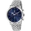 Image de Maserati Epoca 42 Mm Chr Blue Dial Br Ss Horloge Blauw