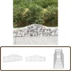 Image de vidaXL Schanskorf - Gewelfd - 200x30x40/60 cm - Zilver Gabion Schanskorf - Tuinbarrière - Geluidisolatie - Tuindecoratie - Metalen Schutting